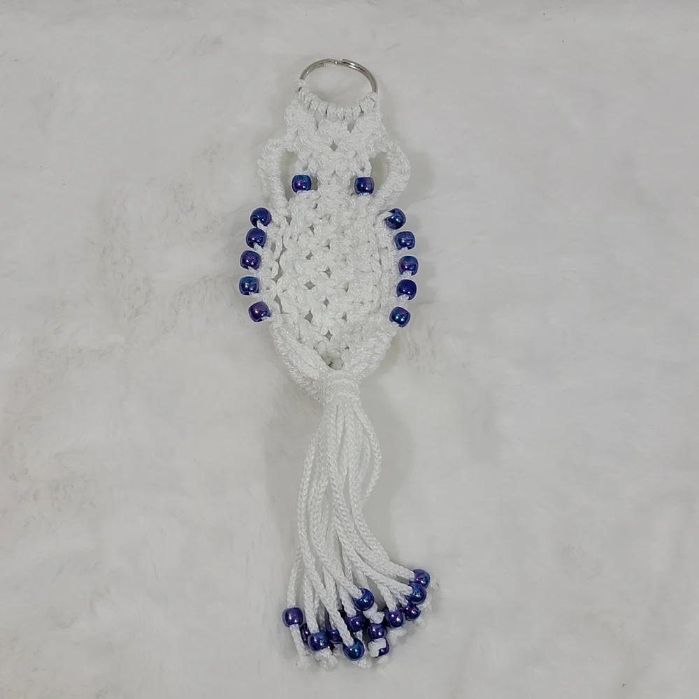 Macrame Owl KeyChain Purple